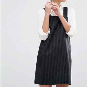 New Look Pinstripe Pinny Dress
